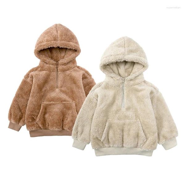 Jaquetas outono meninos de pelúcia hoodies primavera manter quente moda pequena princesa meninas jaqueta natal presente aniversário 1 2 3 4 5 6 anos