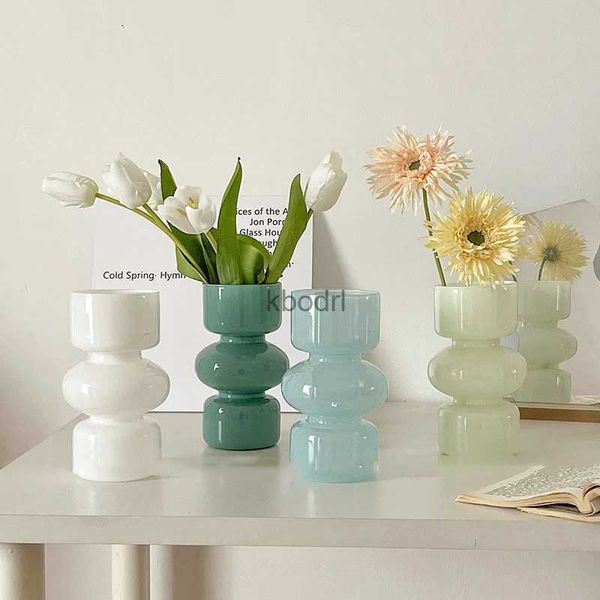 Fioriere Vasi Vaso di vetro Decorazioni per la casa Vasi Decorazioni per la camera Decorazione di nozze nordica Vaso di fiori Contenitore di vetro colorato Decorazione della tavola idroponica YQ240109