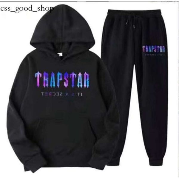 Trapstars Treino Masculino Tech Suits Trapstars Hoodie Europa American Basketball Football Rugby Duas peças com capuz feminino de manga comprida 378