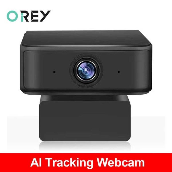 Webcam Webcam con tracciamento automatico Videocamera Web 1080P Full HD con microfono Web Cam USB PC Computer portatile Conferenza online Mini fotocameraL240105