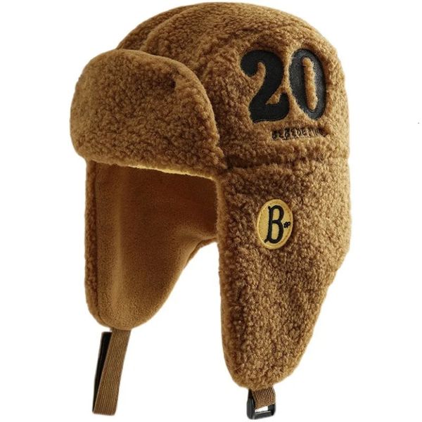 Inverno quente lã bombardeiro chapéu máscara de esqui à prova de vento capuz piloto russo ushanka chapéus earflap trapper boné feminino masculino gorras 240108