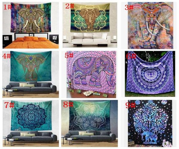 150 * 130 cm Arazzo appeso a parete indiano Mandala bohemien arazzo hippie arazzo poliestere decorazione della parete dormitorio arredamento KKA44993459319