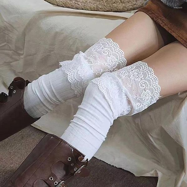 Frauen Socken Sexy Spitze Strümpfe Warme Oberschenkel Hoch Über Das Knie Japanische Lange Baumwolle Anti Slip Frauen Leggings