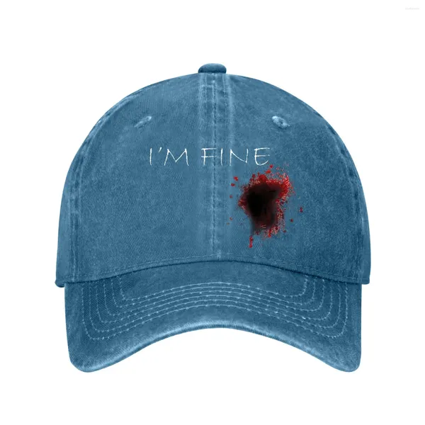 Berretti Berretti da uomo Macchia di sangue I'M Fine Print Berretto da baseball Gorras Para Hombres Donna Original Men'S Mujer Visiera