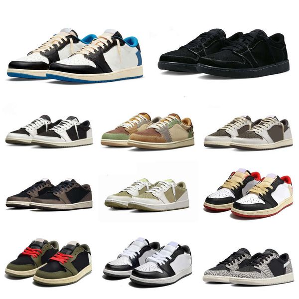 Baskets Fragments Low Basketball Chaussures Jumpman X 1 1S Blanc Marron Gris Toe UNC Rétro Traviss Mocha Noir Shadow Runner Crimson Tint Sports Marque ScottssEs Baskets