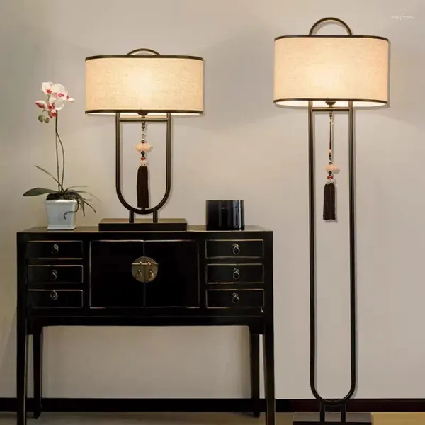 Настольные лампы в китайском стиле, настольная лампа для спальни, прикроватная тумбочка для гостиной, ретро светильник, креативная учебная ткань