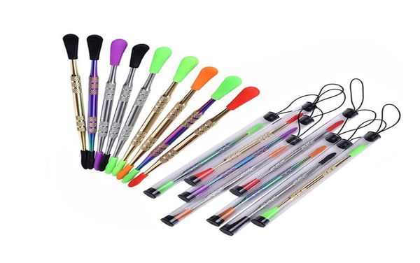 Sigara Aksesuarları Balmumu Dabbers Dabbing Araçları Silikon Uçları ile 120mm Dabber Balmumu Paslanmaz Çelik Boru Temizleme Aracı3111114