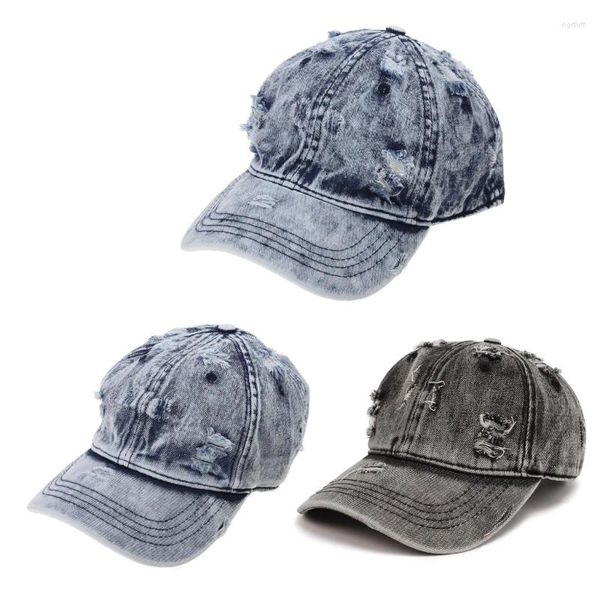 Ballkappen Erwachsene gewaschene Denim-Baseballmütze Frühling Sommer Herren Freizeitsport für Frauen Männer Outdoor-Visierhüte Mehrfarbig