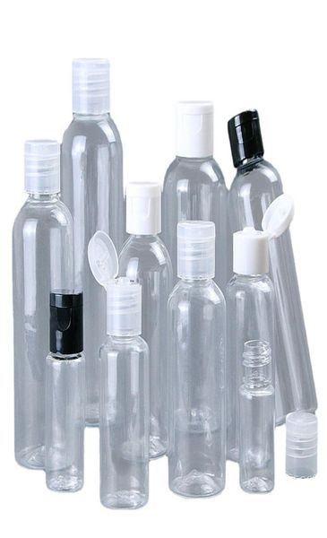 Bottiglia di plastica Flip coperchio a farfalla per liquidi 5ML 10ML 20ML 30ML 50ML 60ML 100ML 120ML Oli essenziali da viaggio Profumo Bottiglie in PET Wi3986868