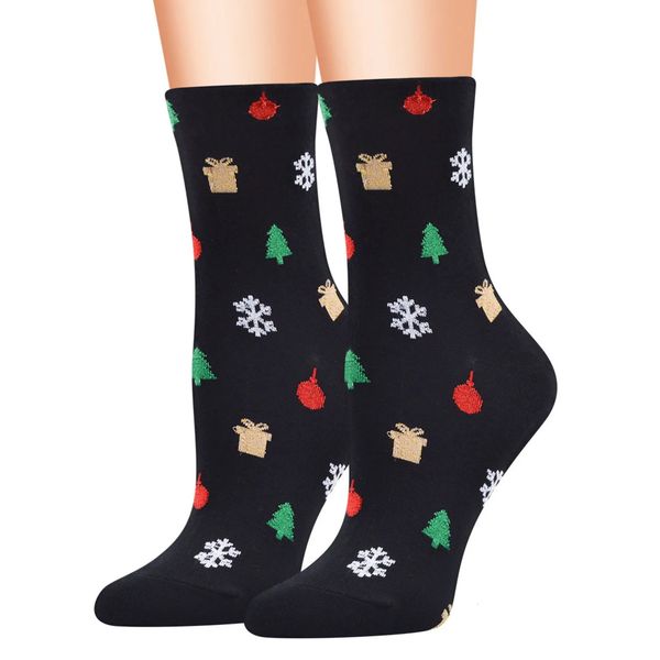 12 Paar Weihnachten Damen Winter Baumwollsocken Druck Bequeme Frau Kleidung Socken Hochwertige Sport Thermo Harajuku Socke 240109