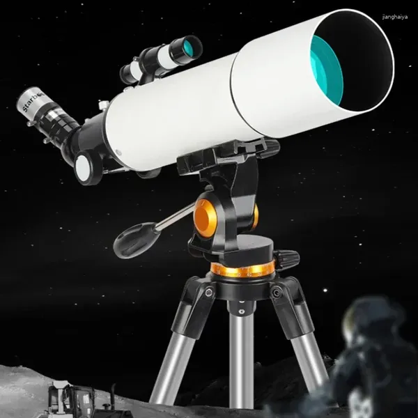 Telescópio 80500 profissional hd refrativo astronômico 80mm red dot finder zoom telescópio para espaço lua avião