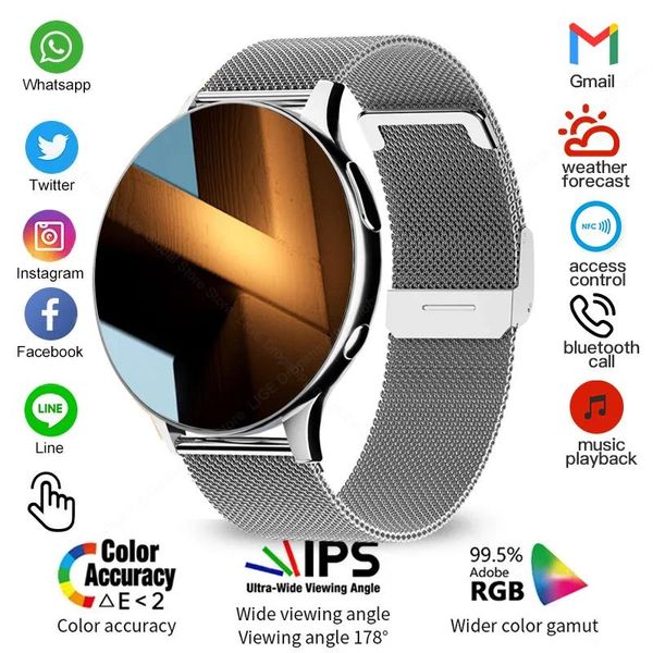Orologi LIGE NFC Smart Watch per donna Chiamata Bluetooth Smartwatch Riproduzione musicale Supporto Registrazione IP68 Orologi impermeabili Sport Fitness
