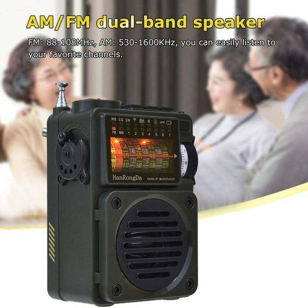 3in1 HRD-700 AM Radio FM Lettore musicale Radio portatile Ricevi BT 3W Supporto scheda TF Segnale altoparlante retrattile Ricaricabile