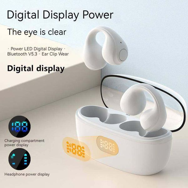 Auricolare sportivo a conduzione ossea trasparente TWS wireless Auricolare Bluetooth clip-on non in-ear Amb Lettore musicale a lunga durata