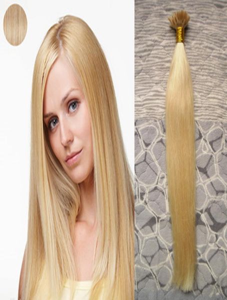 100 vere estensioni dei capelli umani con punta a U di Remy Estensione di colore puro Capelli biondi brasiliani 100 g per confezione Estensioni dei capelli preincollate9779776