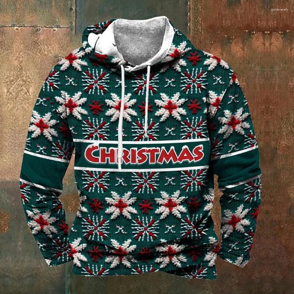 Herren Hoodies Weihnachten Hoodie Herbst Langarm Sweatshirt Für Männer 3D Druck Übergroße Y2k Kleidung Kapuzenpullover