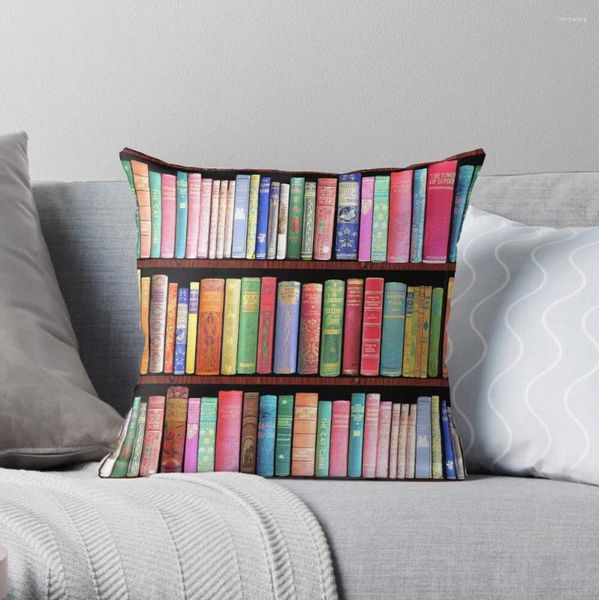 Kissen, Bücherwurm, antike Bücher, Überwurfbezug, Polyester-Kissenbezug, für Sofa, Zuhause, Wohnzimmer, Autositz, Dekoration, 45 x 45 cm