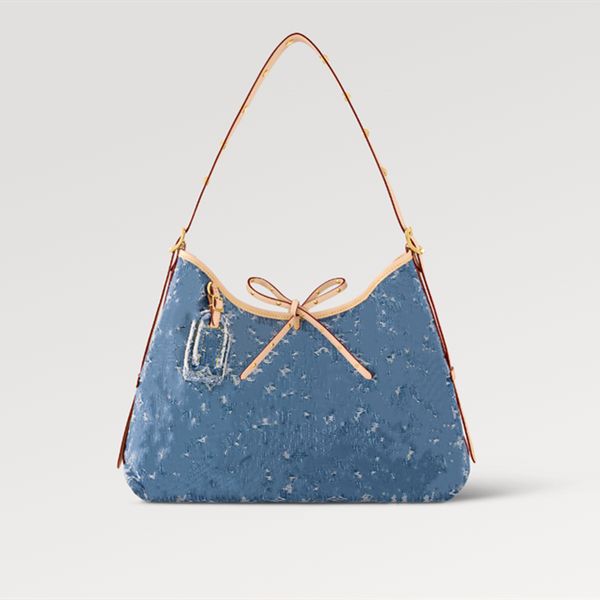 Explosion Borsa da donna NUOVA CarryAll MM M46855 Blu denim Tela denim Chiusura magnetica con coulisse in pelle Tasca interna con zip Etichetta con nome rimovibile contatore del designer