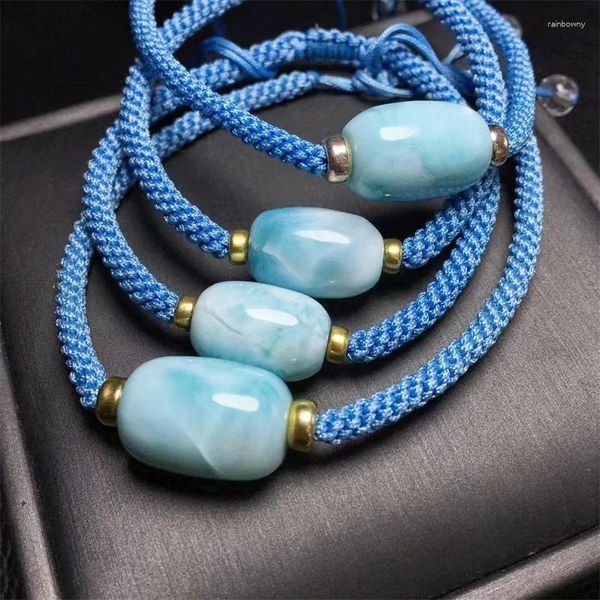 Link Armbänder Natürliches Larimar Gewebtes Armband Mode Heilung Personalisiert Für Männer Frauen Edelstein Schmuck Liebhaber Geschenk 1 Stück