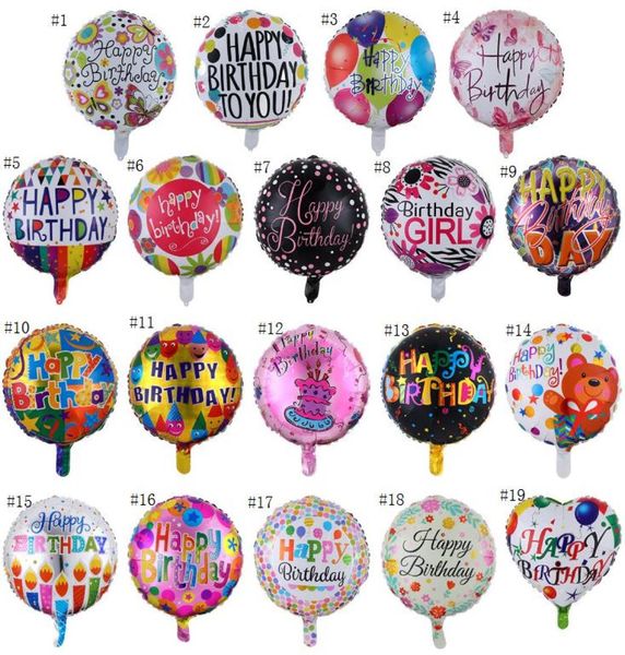 Balão de feliz aniversário, 18 polegadas, folha de alumínio, balão de hélio, bolas mylar para decoração de festa kkd, brinquedos, globos sn14688717747