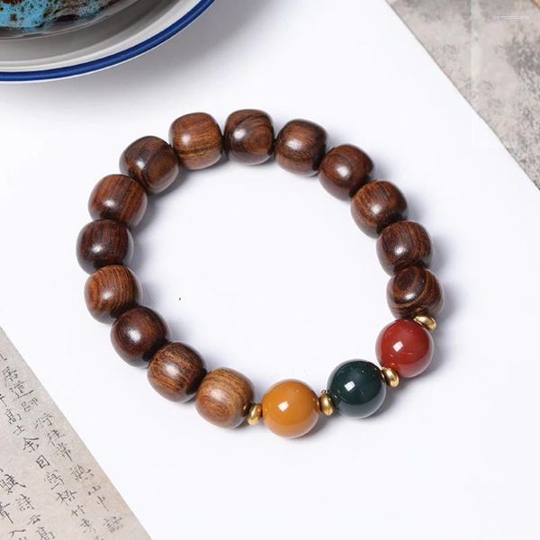 Charm-Armbänder, handgefertigtes Holz-Gebetsperlen-Armband für Männer und Frauen, tibetisch-buddhistische Meditation, Mala, Stretch-Holzschmuck