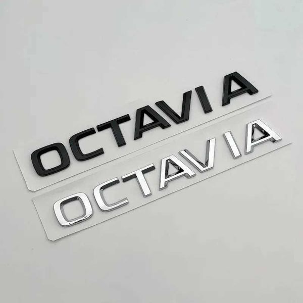 3D ABS хромированная черная эмблема Octavia с буквами, значок багажника автомобиля для Skoda Octavia 1 2 3 4 A5 A7 MK3 Octavia, наклейки, аксессуары