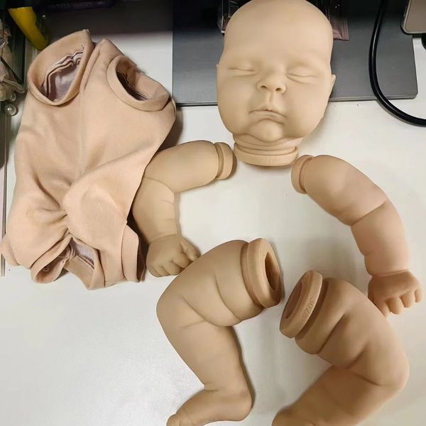 21inch Bitmemiş Reborn Bebek Kiti Şeftali Taze Renk Boyasız Diy Boş Bebek Parçaları Kumaş Vücut Boyun Üzerinde Adı 240108