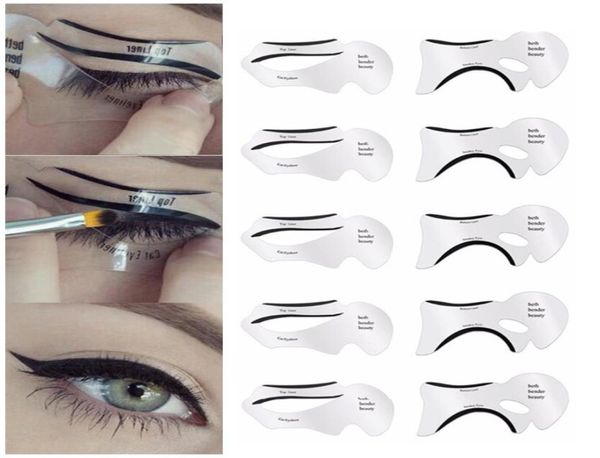 10 Stück Eyeliner Schablone Katzenauge Fischschwanz Doppelflügel Eyeliner Schablone Modelle Vorlage Gestaltungswerkzeuge Augenbrauen Vorlage Karte DIY1794512