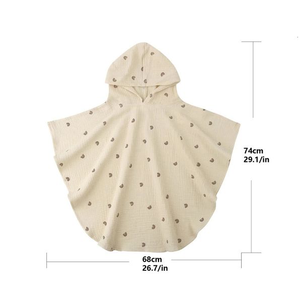 Asciugamano da bagno per bambini in morbido cotone Asciugamano con cappuccio per bambini per nati fino a 1 2 3 anni Accappatoio per neonati Accappatoio per bambini delicato sulla pelle 74 * 68 cm 240108