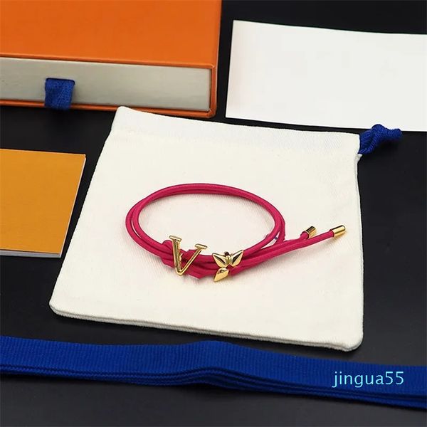 Jóias marca designer feminino burro pulseira de couro quatro cores ajustável clássico charme pulseiras irmã moda presente surpresa