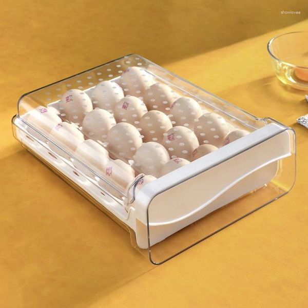 Contenitori per cucina Contenitore per uova da 20 capacità per frigorifero Portaoggetti per uso domestico Dispenser trasparente per organizer per pollo