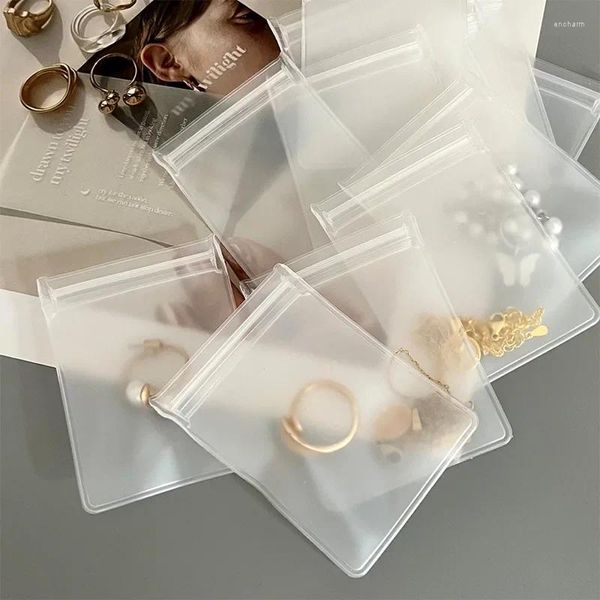 Sacos de armazenamento 10 pcs Transparente EVA Fosco Zíper Jóias Embalagem Bolsas DIY Handmade Brinco Colar Pulseira Organizador