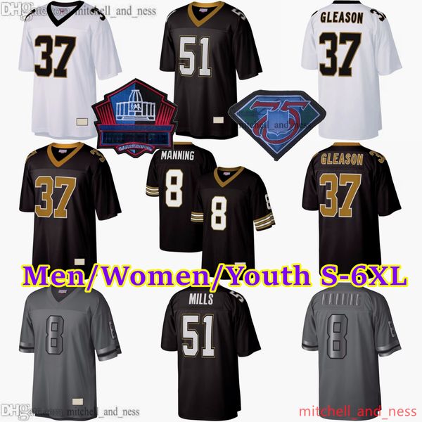 Custom S-6XL Classic Vintage Football 9 Drew Brees Jersey Throwback 1967-1999 Stitch 51 Sam Mills 57 Rickey Jackson 73 Jahri Evans 87 Joe Horn 12 Marques Colston