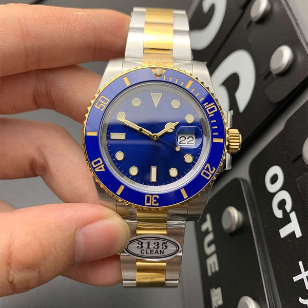 rolxes SUPERCLONE dz Orologio da uomo di marca di lusso Orologio da polso sottomarino meccanico automatico impermeabile NYRZ Quadranti a specchio con zaffiro Cinturino in acciaio inossidabile solido