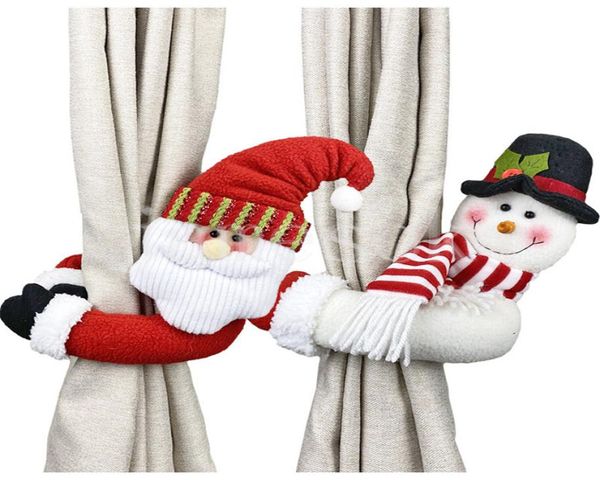 Decoração de natal criativo cortina anel dos desenhos animados boneca decoração fecho cortina janela pingente 20 pçs db1788382361