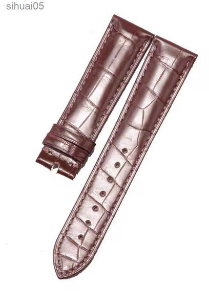 Echtes kleines Krokodilarmband, 22 mm berühmtes Luxusmarkenarmband, geeignet für Omega Butterfly Fly Strap, Originalarmband, Herren und Damen 3 YQ240105