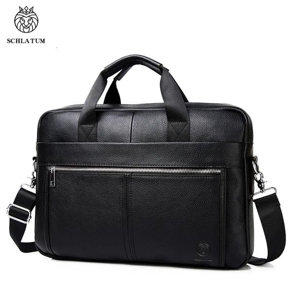 SCHLATUM Echtleder-Aktentaschen für Herren, luxuriöse Handtaschen, Laptop-Aktentaschen, 156-Zoll-Büro- und Business-Computertasche 240109