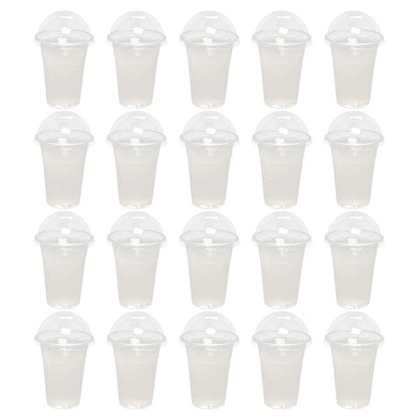 30 Set Bevanda Succo Tazza Coperchio Design Bicchieri di plastica Cristalli di limone Bottiglia di soda Usa e getta Abs Confezione di bevande Latte trasparente Bambino 240108