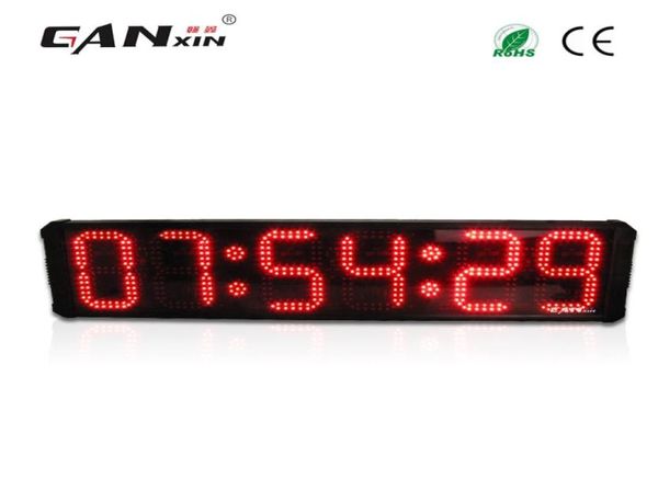 Ganxin 8 Zoll 6-stelliges großes LED-Display, rote Digitaluhr mit Fernbedienung, Wanduhr, Countdown-Timer 5100033