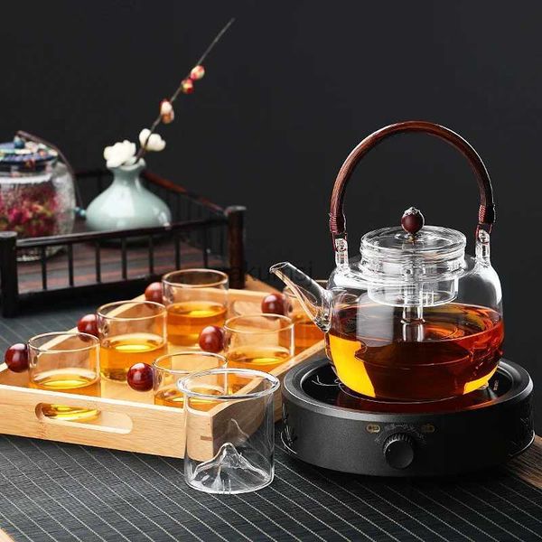 Chaleiras elétricas de estilo japonês Máquina de chá elétrica Forno de barro Fogão de chá pequeno Fogão de chá de vidro Chaleira doméstica Fogão de chá Bule Aquecimento YQ240109