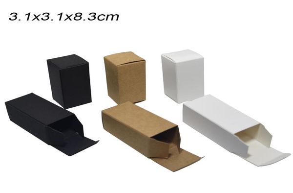 Caixa de papel kraft branca 31x31x83cm, preta, papelão macio, frasco de perfume, caixas de embalagem, garrafa de óleo, caixa de embalagem, batom dobrável ca2478450