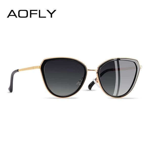 Sonnenbrille Aofly Metallrahmen Cat Eye Frauen Sonnenbrille Weibliche Sonnenbrille Berühmte Marke Designer Legierung Gläser Oculos De Sol Feminino A154