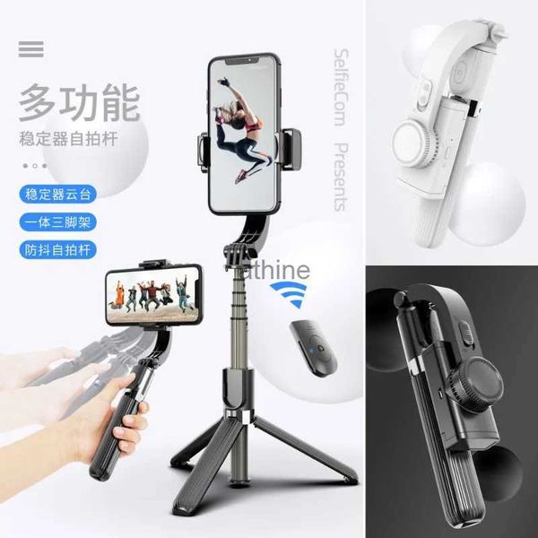 Selfie Einbeinstative Großhandel L08 Selfie Stick Handy Stabilisator Handheld Pan Tilt Anti Shake Shooting Artefakt Stativ YQ240110