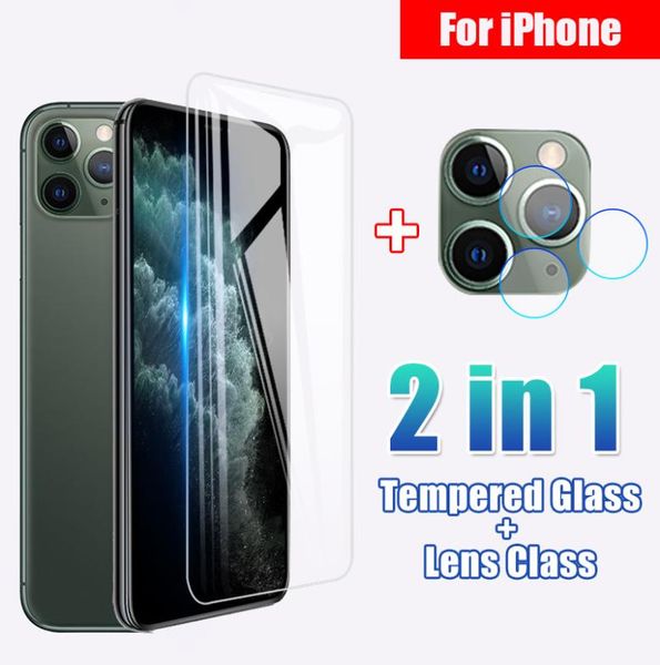 Capa completa de vidro temperado para iphone 11 pro x xr xs max protetor de tela de lente de câmera para iphone 6 6s 7 8 plus glass9029063