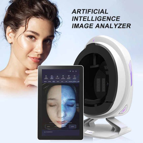 Machine d'analyse de peau 3D complète du visage 2024, système de diagnostic d'analyse UV, détecteur de miroir, scanner de peau faciale