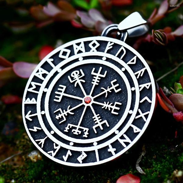 Anhänger Halsketten Männer Vintage Nordic Vikings Rune Kompass Halskette Punk Mode Hohe Qualität Metall Pagan Amulett Schmuck Geschenk Zubehör