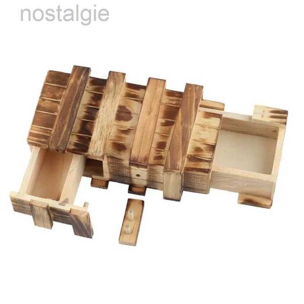 3D-Puzzles, Vintage-Puzzle-Box aus Holz mit geheimer Schublade, Vorschulspielzeug, magische Spardose, Spielzeug, geeignet für Erwachsene und Kinder, für Moneyn240110