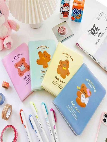 Minkys chegada bolo urso diário agenda caderno diário semanal agenda mensal planejador livro de presente papelaria escolar 2106116315361