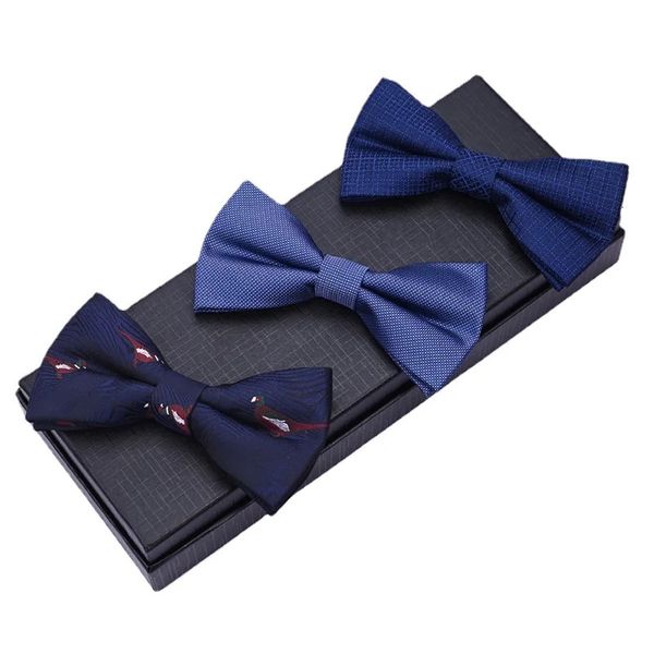 Royal Blue Serisi Erkekler Boyun Tie Business Resmi Moda Çat Tie Özelleştirme Bowtie 240109