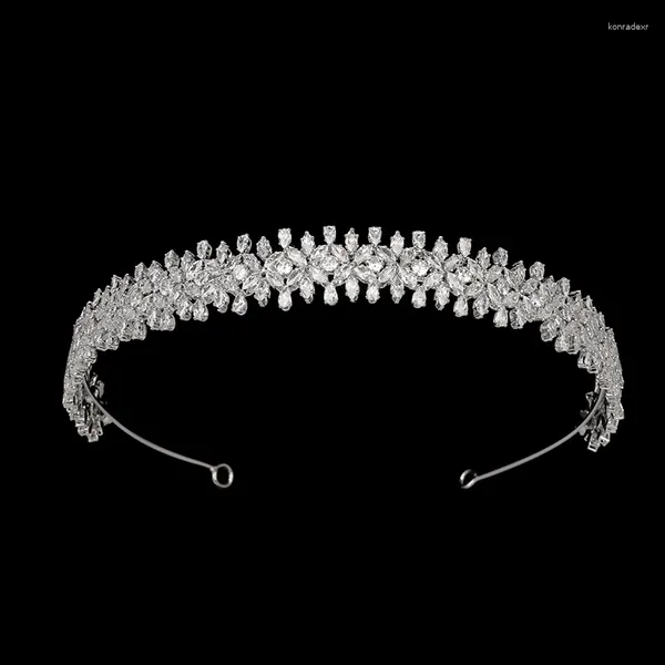 Fermagli per capelli Corona HADIYANA Moda Strass Accessori per sposa Matrimonio semplice e suggestivo Regalo BC6805